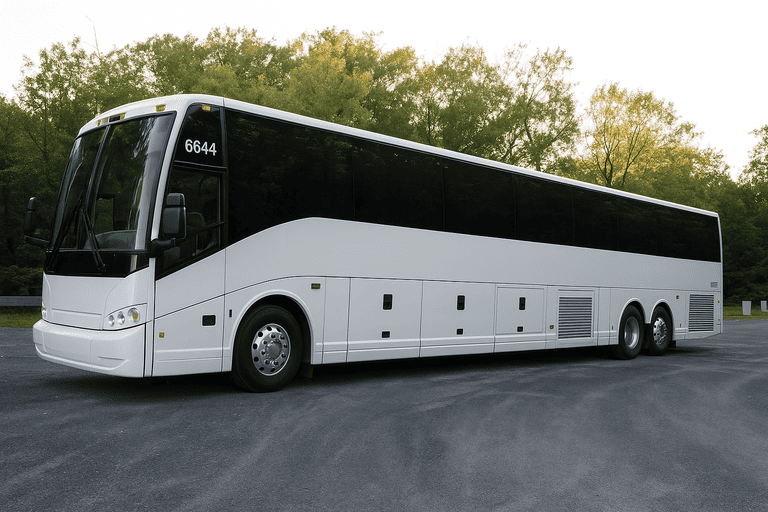 exterior of Charter Bus Rental Frisco coach bus