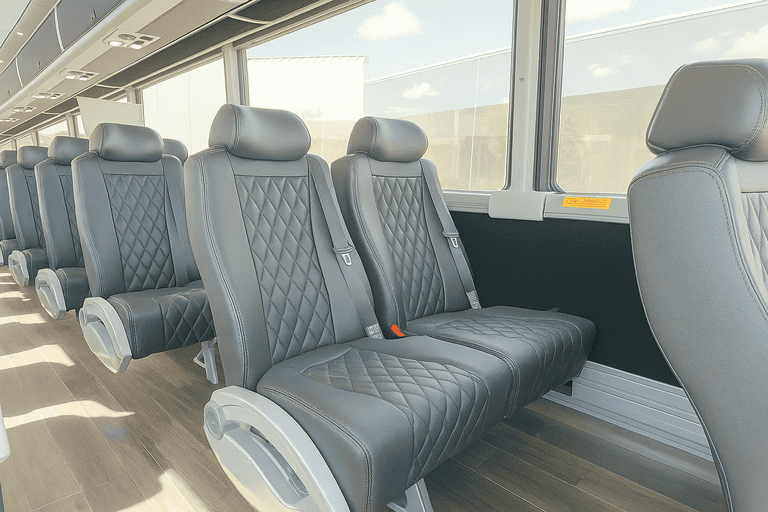 interior of Charter Bus Rental Frisco charter bus